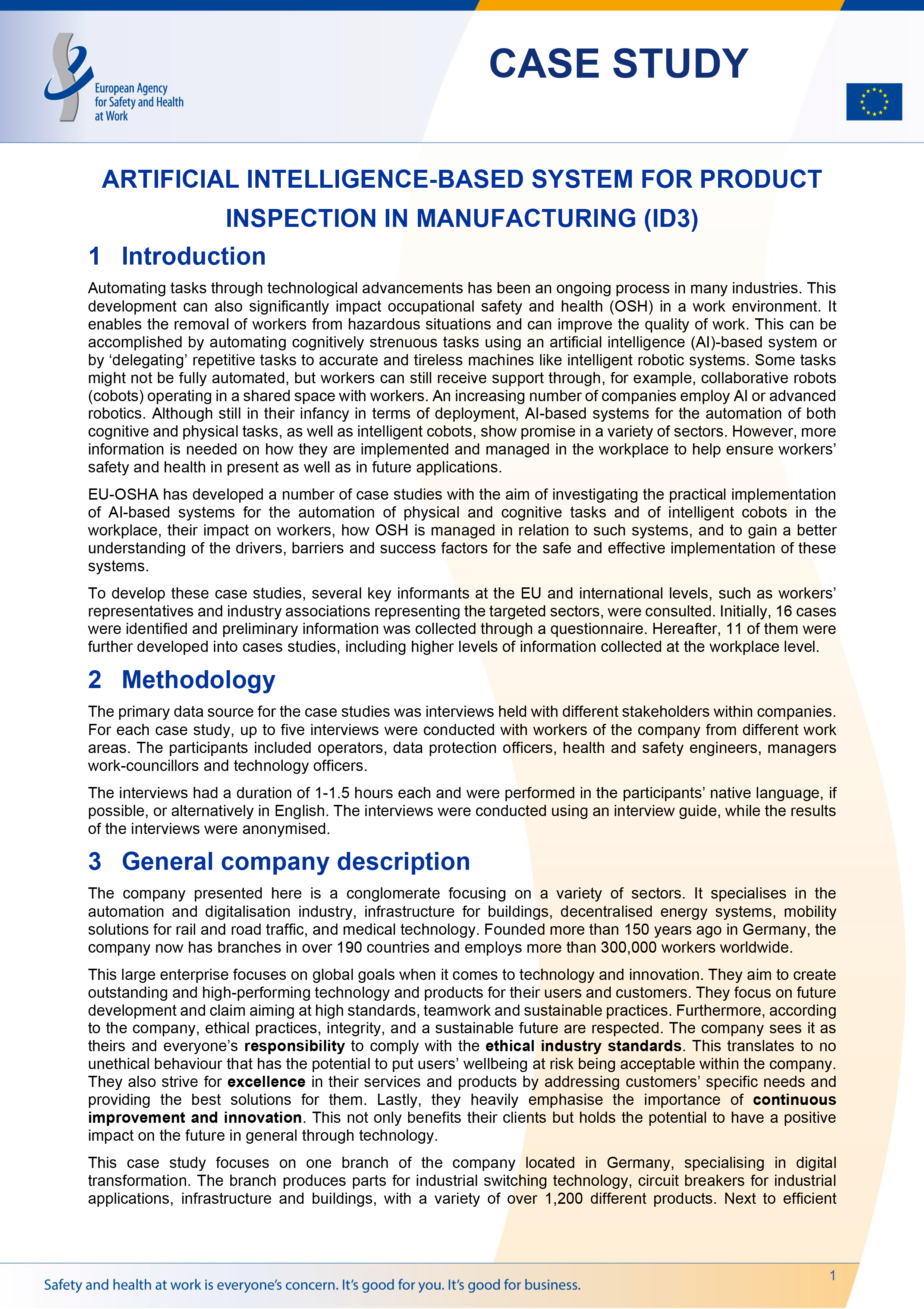 Artificial intelligence-based system for product inspection in manufacturing (id3)