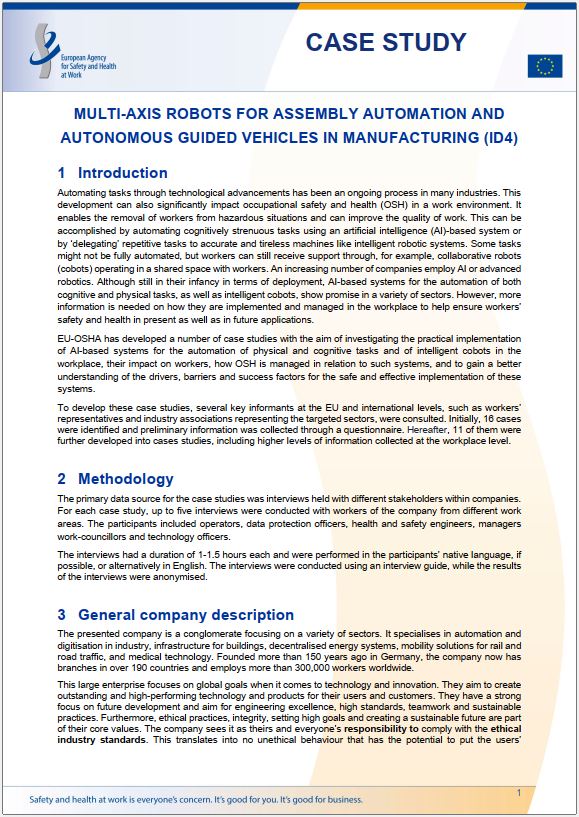 Multi-axis robots for assembly automation and autonomous guided vehicles in manufacturing