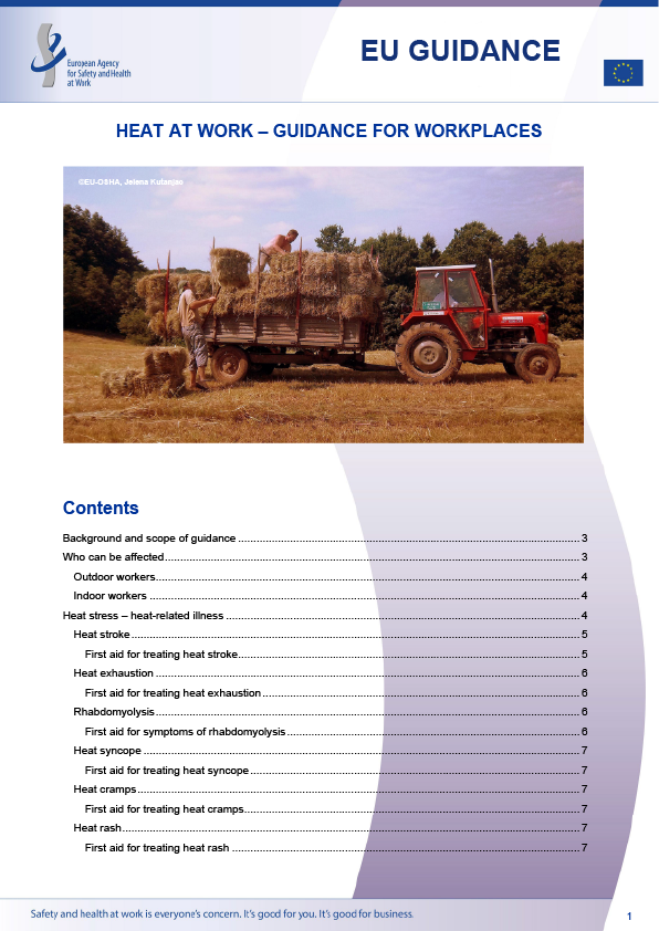 Heat at work – Guidance for workplaces