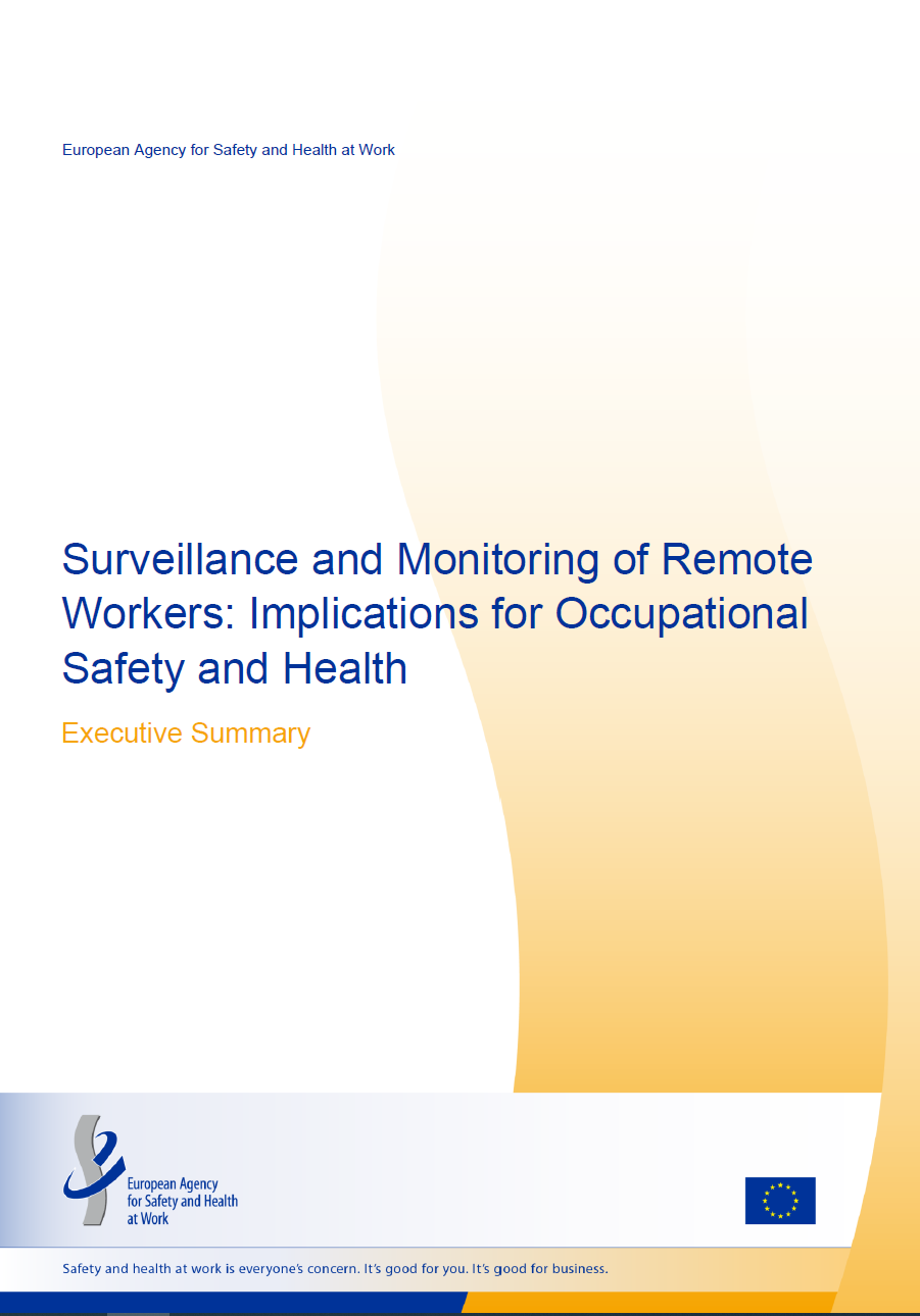 Cover of the monitoring of remote workers' summary