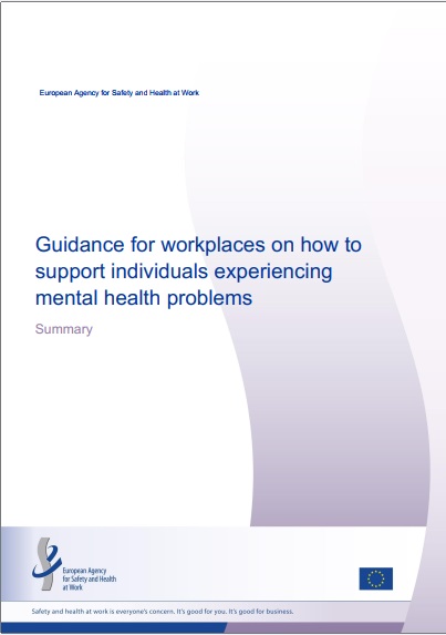 Cover of the publication Summary - Guidance for workplaces on how to support individuals experiencing mental health problems