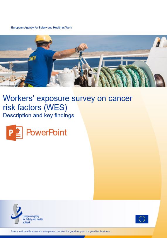 Cover of the presentation Workers’ exposure survey on cancer risk factors (WES): Description and key findings
