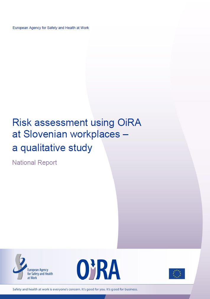 Cover of the report Risk assessment using OiRA at Slovenian workplaces – a qualitative study