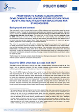 Cover of From vision to action: climate-driven developments influencing future occupational safety and health and their implications for stakeholders