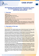 Cover of Recognising and preventing psychosocial risks in a biopharmaceutical company: early reporting and support