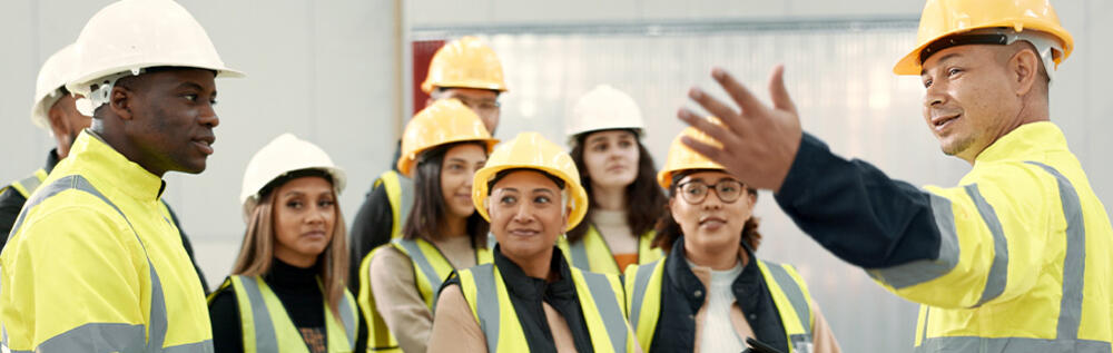 Workers in a construction site