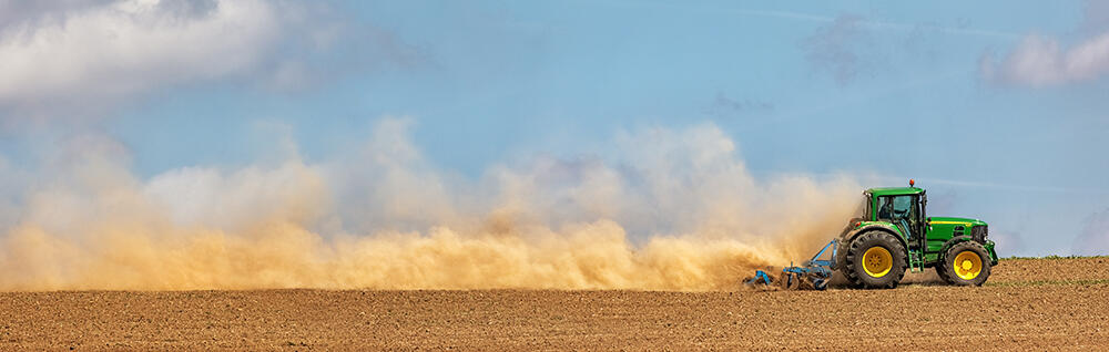 Farmer tilling the soil