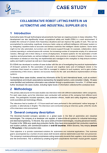 Collaborative robot lifting parts in an automotive and industrial supplier