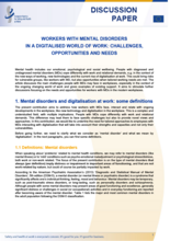 Workers with mental disorders in a digitalized world: challenges, opportunities and needs