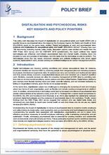 Digitalisation and psychosocial risks: key insights and policy pointers cover