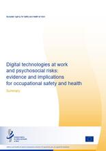 Cover of the Summary - Digital technologies at work and psychosocial risks: evidence and implications for occupational safety and health