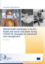 Cover of the Summary - Mental health challenges in the EU health and social care sector during COVID-19: strategies for prevention and management