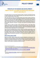 Cover of the policy brief Principles for design and development: smart digital systems for improving workers’ safety and health