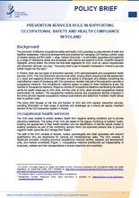 Cover of the policy brief Prevention services role in supporting occupational safety and health compliance in Poland