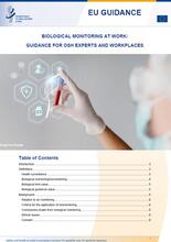 Cover of the EU guide Biological monitoring at work: Guidance for OSH experts and workplaces