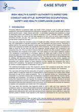 Cover of the case study Irish Health & Safety Authority's inspectors conduct and style: supporting occupational safety and health compliance (Case IE3) 