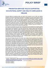 Cover of the policy brief Prevention services' role in supporting occupational safety and health compliance in Ireland
