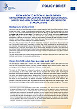 Cover of From vision to action: climate-driven developments influencing future occupational safety and health and their implications for stakeholders