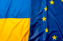 Logo of the European flag together with the flag of Ukraine