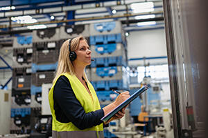 Female factory supervisor