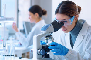 Researchers working in the clinical laboratory