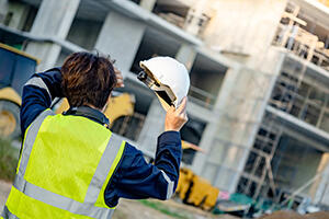Worker suffering from heat stress