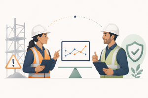 Maria, an OSH delegate for a construction workers’ union, and Alex, a policy officer at the European Parliament, showing how the OSH Barometer helps interpret EU and national trends to support policymakers, OSH professionals, companies and social partners.