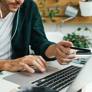 Man working with laptop